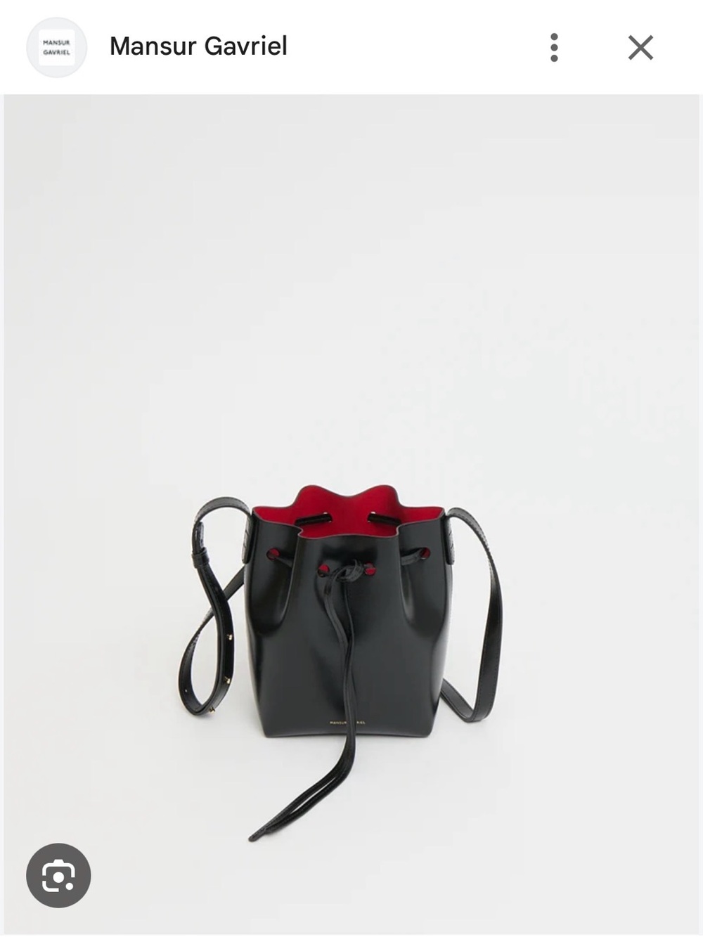 DeMellier Black Leather Drawstring Crossbody Bucket Bag